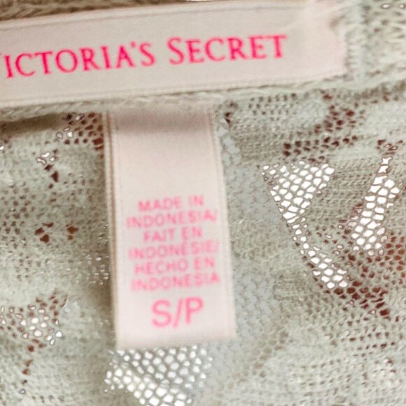 Victoria's Secret Womens Chambray Lace Crop Sweater Pullover Oatmeal Size S - Picture 10 of 12
